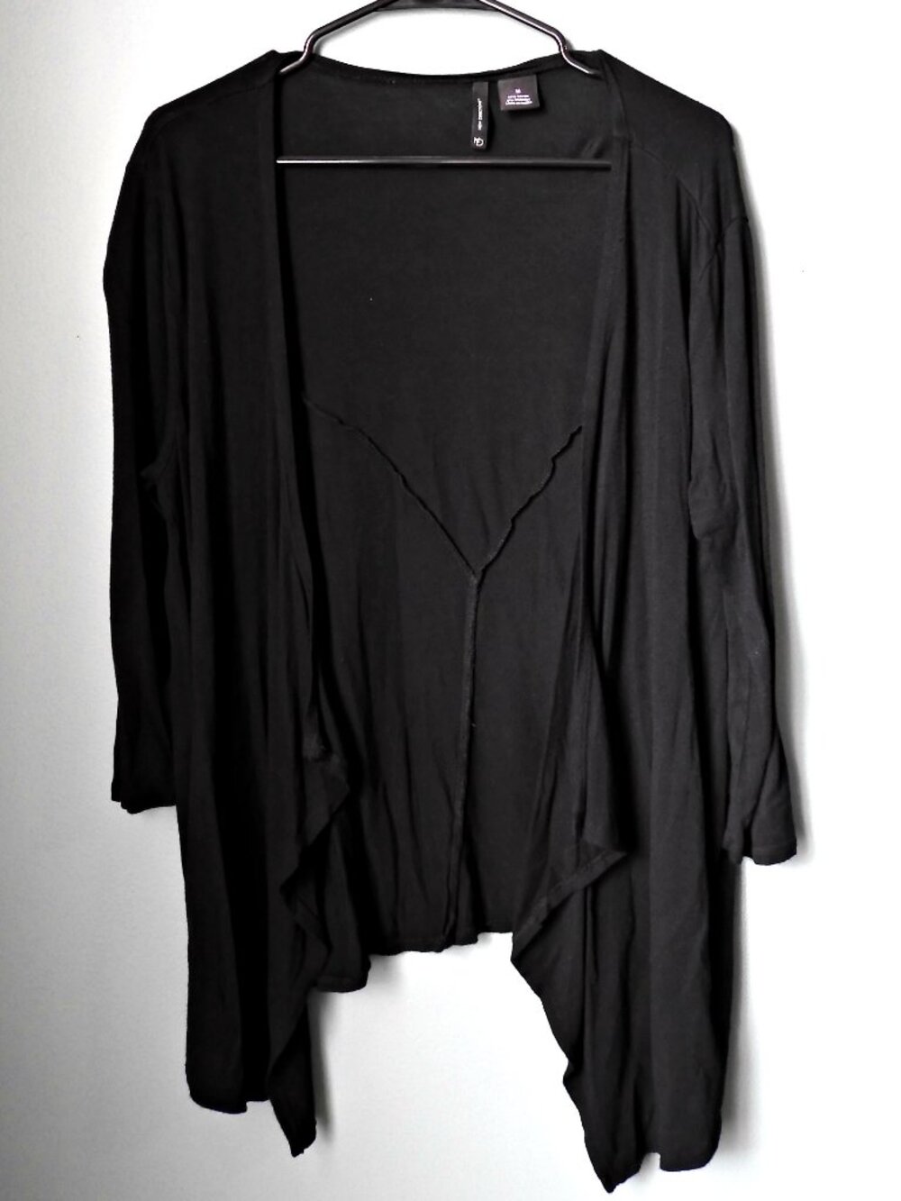 New Directions Black Cardigan w/Scarf Hem - Size Medium